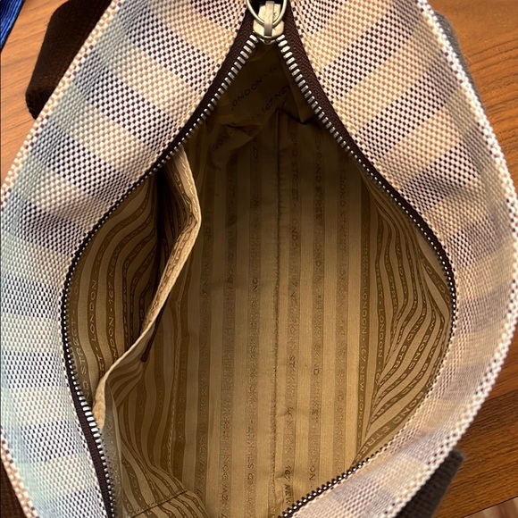 Asprey Brown and Cream Striped Tote -like new! - Picture 6 of 12